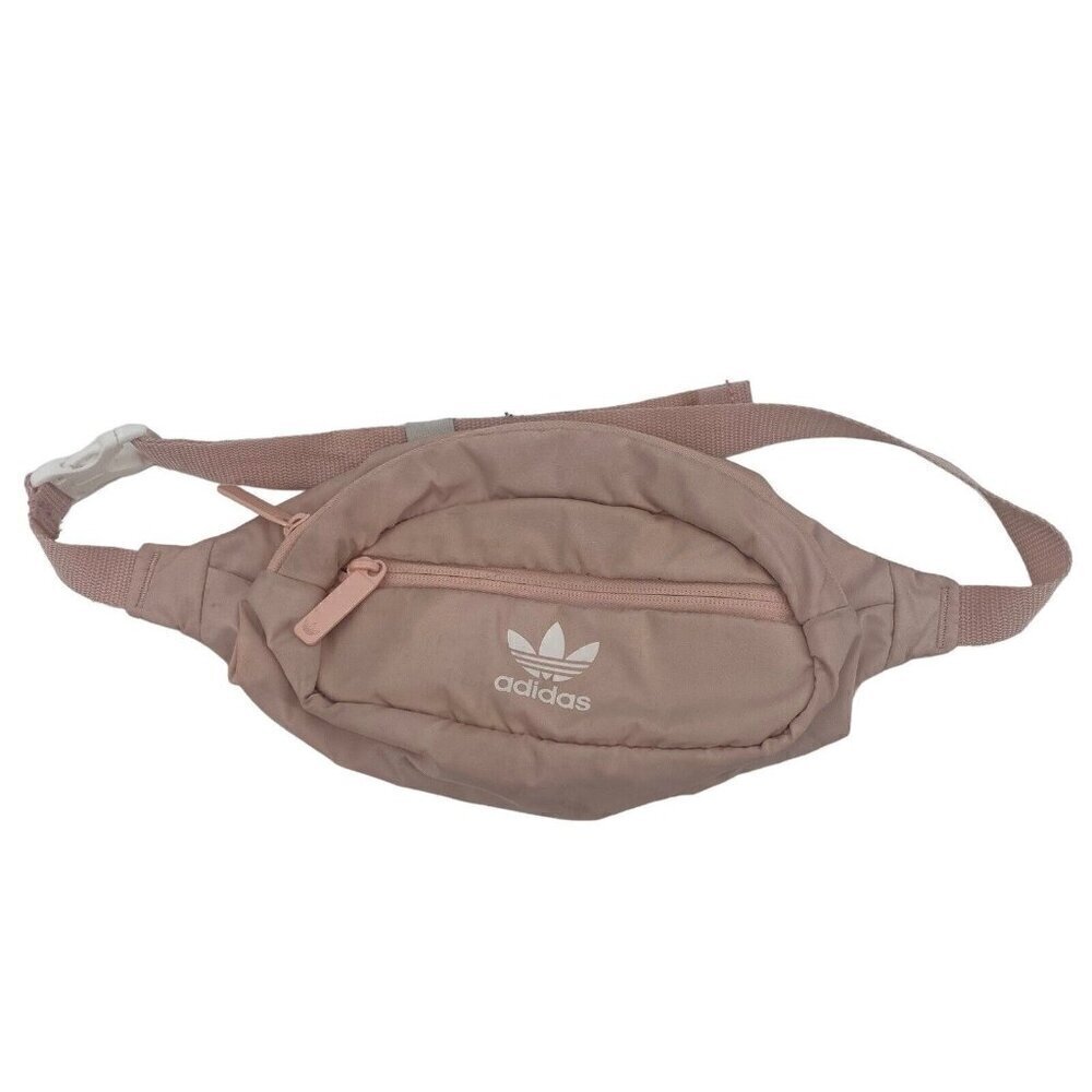 Adidas National Waist Fanny Pack Pink Adjustable Snap Straps Gym Zipper Travel